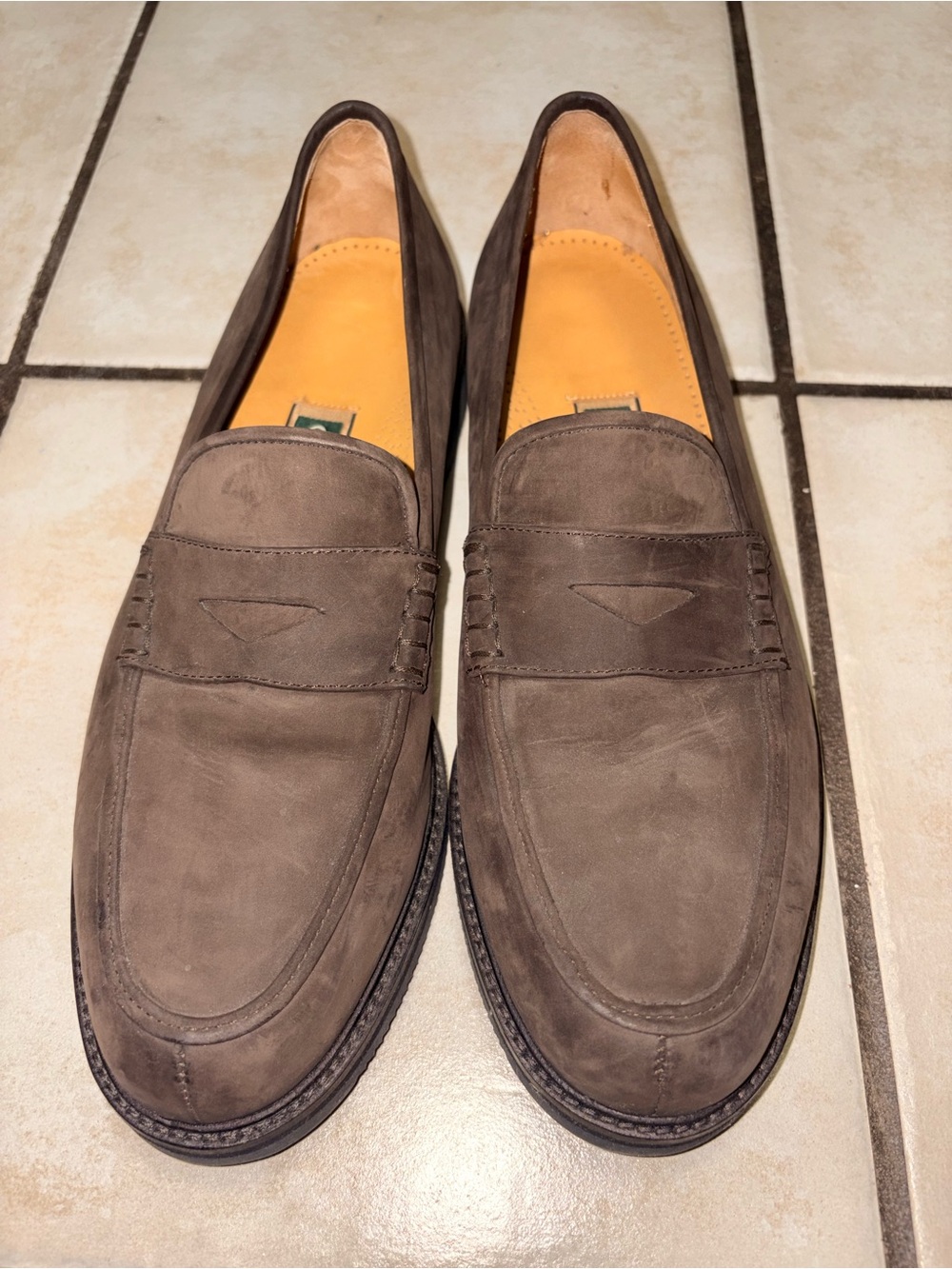 Cole Haan Men's Brown Suede Penny Loafers